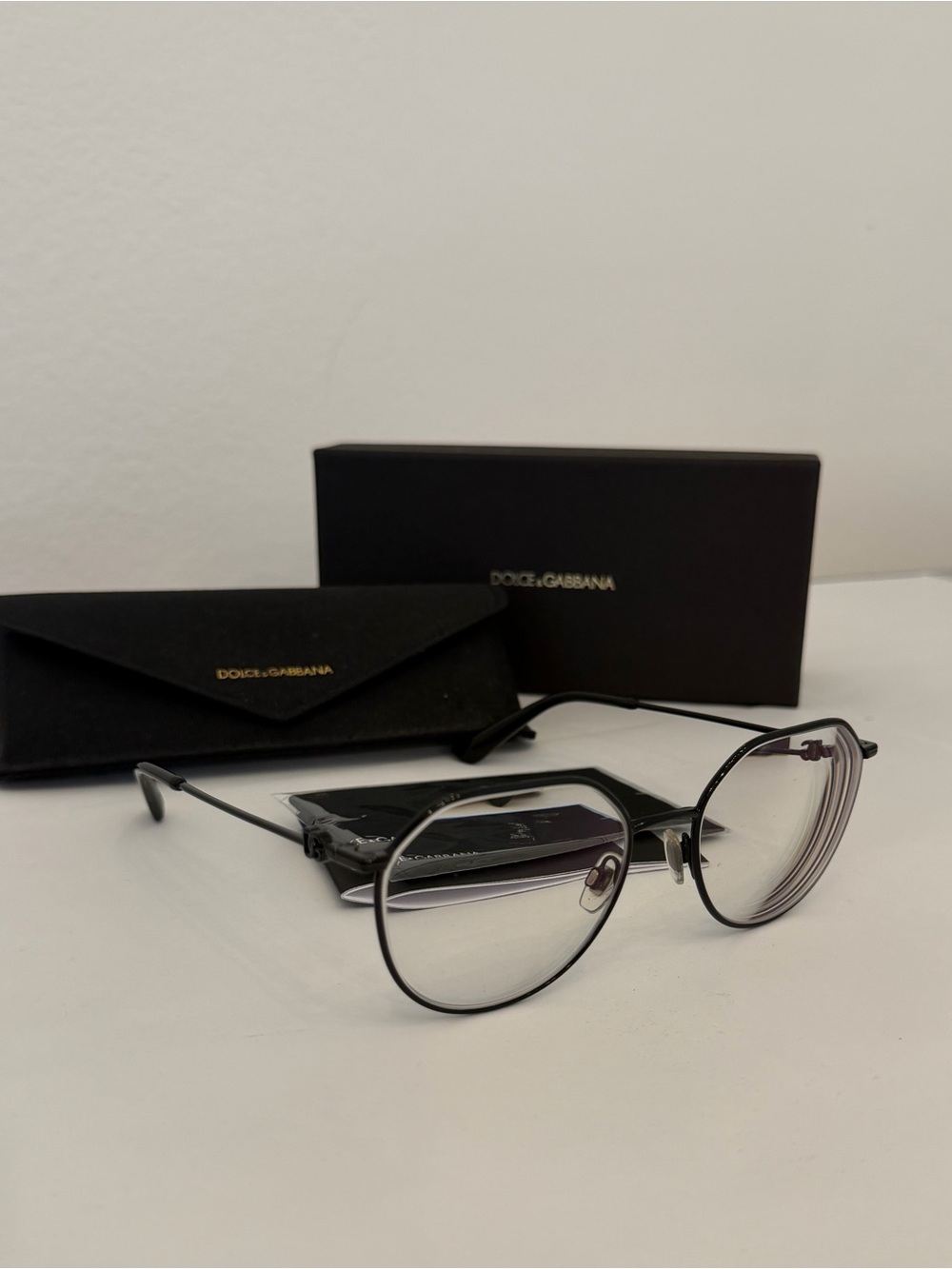 Dolce & Gabbana DG1348 Black Metal Optical Glasses Frames 54 Italy